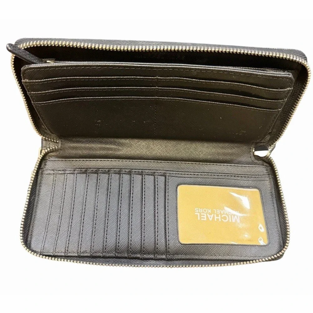 Michael Kors Wallet  Black Zip-Around Wristlet Jet Set